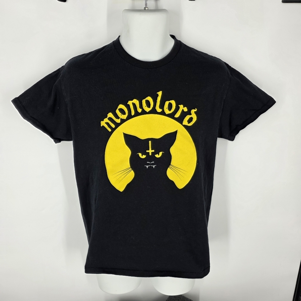 Monolord T-Shirt Medium M Black Cat Yellow Moon Swedish Doom Metal Band Merch